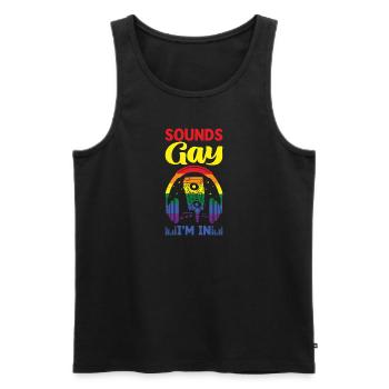 Musique gay Lesbienne Gay Cadeau lesbien gay - Débardeur bio Premium Homme - noir - Devant - AI Model Male 178 light (178cm)