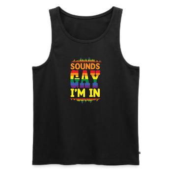 Musique gay Lesbienne Gay Cadeau lesbien gay - Débardeur bio Premium Homme - noir - Devant - AI Model Male 178 light (178cm)