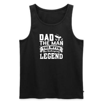 Beekeepers Papa Funny Daddy Proverbs Father's Day - Men's Premium Organic Tank Top - black - Front - Michal (187cm)