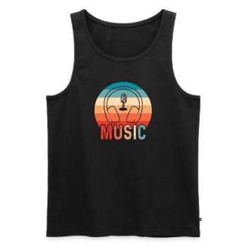 Vinyl Musiker Retro Musik Vinyl Vintage Musizieren - Männer Premium Bio Tank Top - Schwarz - Vorne - Michal (187cm)