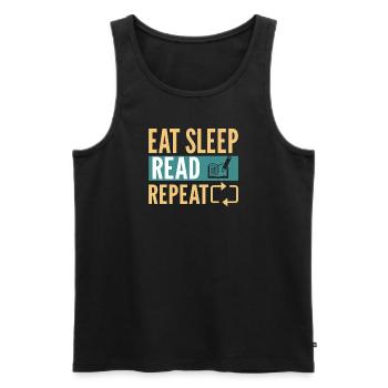 Read books Bookworm - Men's Premium Organic Tank Top - black - Front - Michal (187cm)