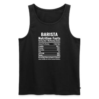 Fier Barista Profession Café Restauration Espresso - Débardeur bio Premium Homme - noir - Devant - Michal (187cm)
