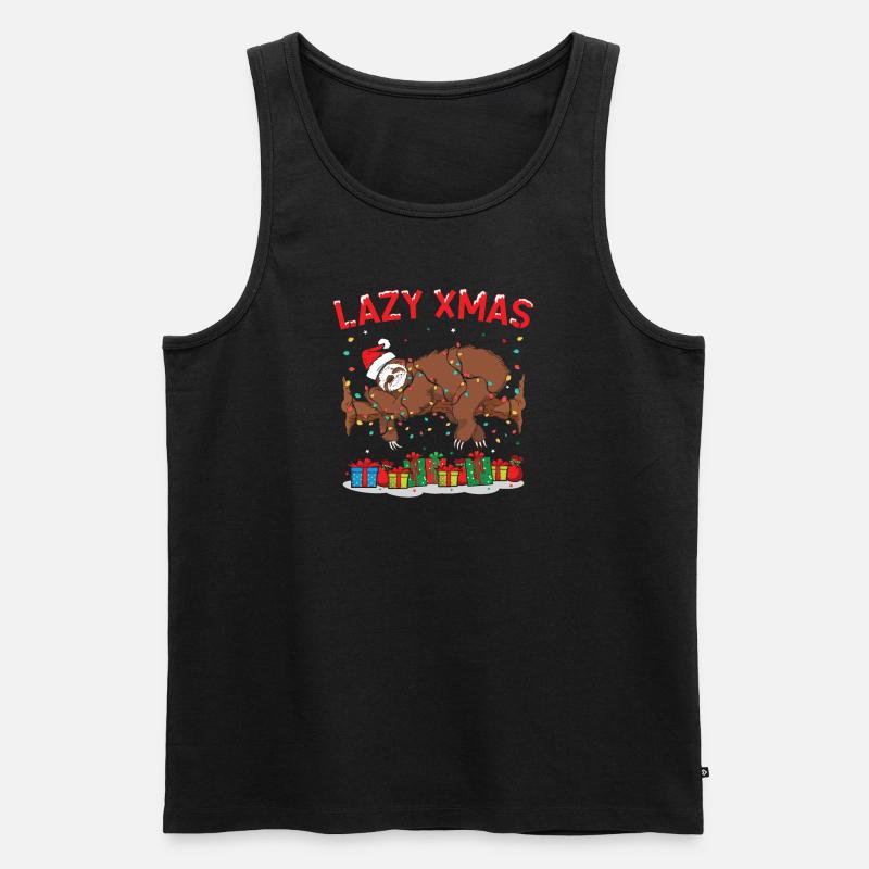 Faultier Weihnachten - Männer Premium Bio Tank Top - Schwarz