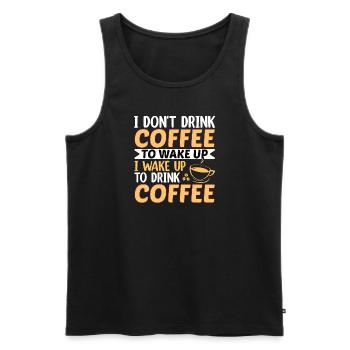 Kaffee Sarkasmus Freunde Glück Freude Cappuccino - Männer Premium Bio Tank Top - Schwarz - Vorne - Michal (187cm)