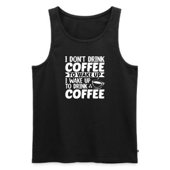 Coffee Sarcasm Friends Happiness Joy Cappuccino - Men's Premium Organic Tank Top - black - Front - Michal (187cm)