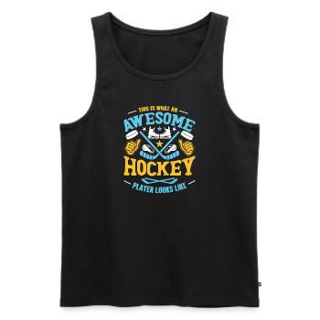 Eishockey Verein Team Sport Geschenk - Männer Premium Bio Tank Top - Schwarz - Vorne - Michal (187cm)