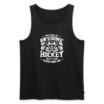 Eishockey Verein Team Sport Geschenk - Männer Premium Bio Tank Top - Schwarz - Vorne - Michal (187cm)