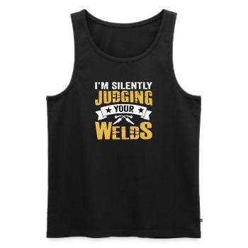 Welder Profession Heat Steel Gas TIG MAG Welding - Men's Premium Organic Tank Top - black - Front - Michal (187cm)