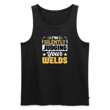 Welder Profession Heat Steel Gas TIG MAG Welding - Men's Premium Organic Tank Top - black - Front - Michal (187cm)