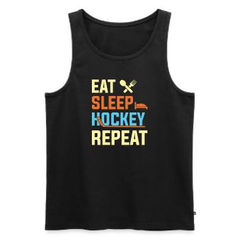 Eishockey Verein Team Sport Geschenk - Männer Premium Bio Tank Top - Schwarz - Vorne - Michal (187cm)