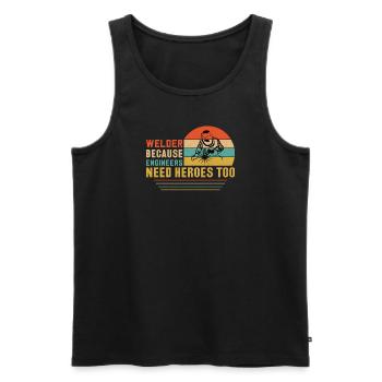 Welder Profession Heat Steel Gas TIG MAG Welding - Men's Premium Organic Tank Top - black - Front - Michal (187cm)