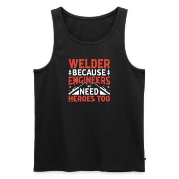 Welder Profession Heat Steel Gas TIG MAG Welding - Men's Premium Organic Tank Top - black - Front - Michal (187cm)