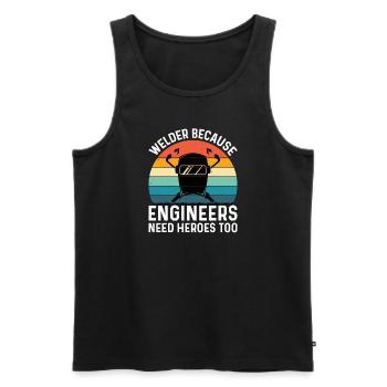 Welder Profession Heat Steel Gas TIG MAG Welding - Men's Premium Organic Tank Top - black - Front - Michal (187cm)