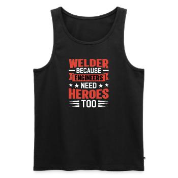 Welder Profession Heat Steel Gas TIG MAG Welding - Men's Premium Organic Tank Top - black - Front - Michal (187cm)