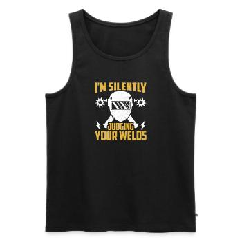 Welder Profession Heat Steel Gas TIG MAG Welding - Men's Premium Organic Tank Top - black - Front - Michal (187cm)