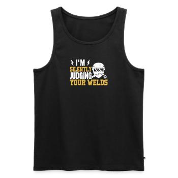 Welder Profession Heat Steel Gas TIG MAG Welding - Men's Premium Organic Tank Top - black - Front - Michal (187cm)