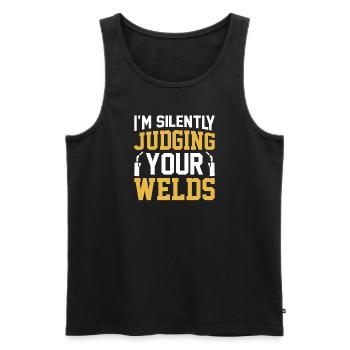 Welder Profession Heat Steel Gas TIG MAG Welding - Men's Premium Organic Tank Top - black - Front - Michal (187cm)
