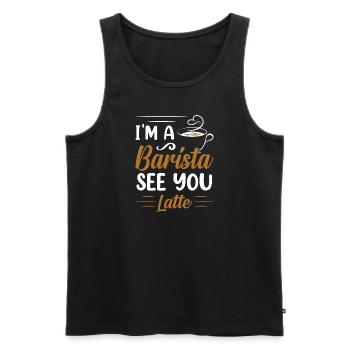 Stolzer Barista Beruf Kaffee Catering Espresso - Männer Premium Bio Tank Top - Schwarz - Vorne - AI Model Male 178 light (178cm)