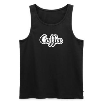 Kaffee Sarkasmus Freunde Glück Freude Cappuccino - Männer Premium Bio Tank Top - Schwarz - Vorne - Michal (187cm)