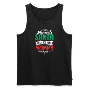 Noël Maman Famille Enfants - Débardeur bio Premium Homme - noir - Devant - Michal (187cm)