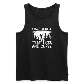 Golf Golfer Gift Hobby Club Quote - Men's Premium Organic Tank Top - black - Front - AI Model Male 178 light (178cm)
