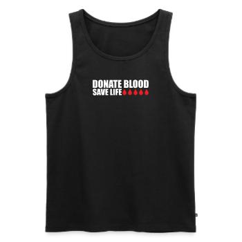 Blood donation Blood donations Blood donors - Men's Premium Organic Tank Top - black - Front - AI Model Male 178 light (178cm)