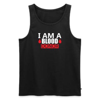 Blood donation Blood donations Blood donors - Men's Premium Organic Tank Top - black - Front - AI Model Male 178 light (178cm)