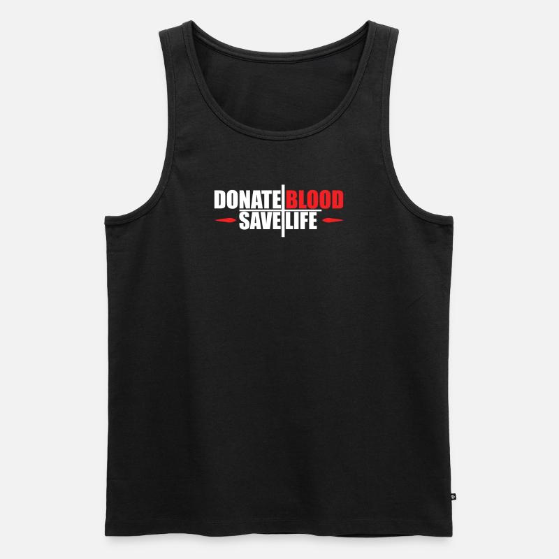 Blutspende Blutspenden Blutspender - Männer Premium Bio Tank Top - Schwarz