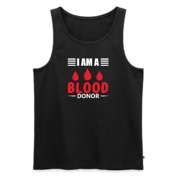 Blood donation Blood donations Blood donors - Men's Premium Organic Tank Top - black - Front - AI Model Male 178 light (178cm)