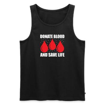 Blood donation Blood donations Blood donors - Men's Premium Organic Tank Top - black - Front - AI Model Male 178 light (178cm)