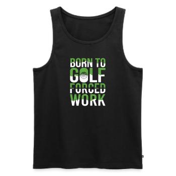 Golf Golfer Gift Hobby Club Quote - Men's Premium Organic Tank Top - black - Front - AI Model Male 178 light (178cm)