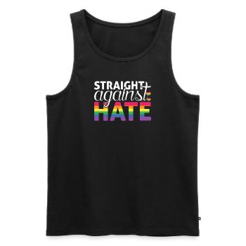 gay contre haine gay lesbienne gay lesbienne - Débardeur bio Premium Homme - noir - Devant - AI Model Male 178 light (178cm)