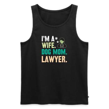 Femme Propriétaire de chien Avocat Avocat - Débardeur bio Premium Homme - noir - Devant - Michal (187cm)