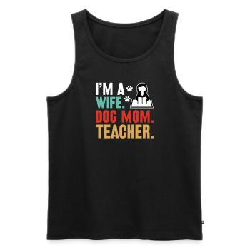 Ehefrau Hundebesitzerin Lehrerin Lehren Schule - Männer Premium Bio Tank Top - Schwarz - Vorne - Michal (187cm)