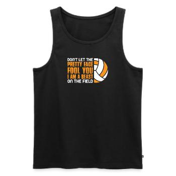 Volleyball Volley Aufschlag Volleyballspieler - Männer Premium Bio Tank Top - Schwarz - Vorne - AI Model Male 178 light (178cm)