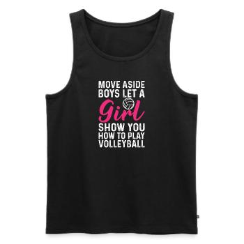 Volleyball Filles Volleyball Joueuse Femme Femme Balle - Débardeur bio Premium Homme - noir - Devant - Michal (187cm)