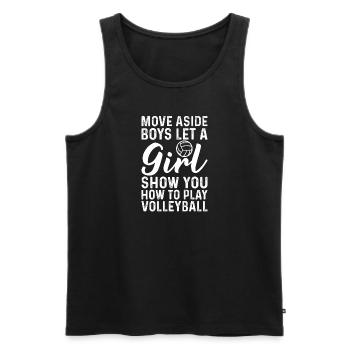 Volleyball Filles Volleyball Joueuse Femme Femme Balle - Débardeur bio Premium Homme - noir - Devant - Michal (187cm)