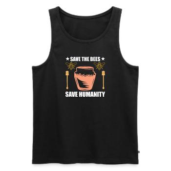 Bee - Men's Premium Organic Tank Top - black - Front - Michal (187cm)