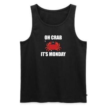 Oh Crab! It's Monday funny red crab lobster - Men's Premium Organic Tank Top - black - Front - AI Model Male 178 light (178cm)