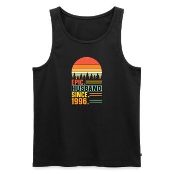 Best Husband Since 1996 - Anniversary Gift - Men's Premium Organic Tank Top - black - Front - Michal (187cm)