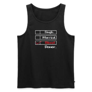 Blood donation Blood donations Blood donors - Men's Premium Organic Tank Top - black - Front - AI Model Male 178 light (178cm)