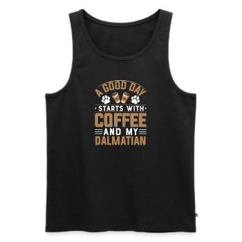 Dalmatiner Kaffee Trinken Hunderasse Koffein Pfote - Männer Premium Bio Tank Top - Schwarz - Vorne - Michal (187cm)