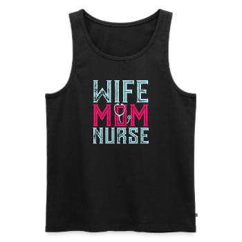 femme mère infirmière maman médecine - Débardeur bio Premium Homme - noir - Devant - Michal (187cm)