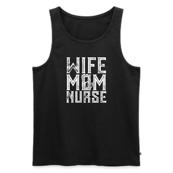 femme mère infirmière maman médecine - Débardeur bio Premium Homme - noir - Devant - Michal (187cm)