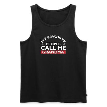 Oma Rentnerin Omi Enkelsohn Enkeltochter Großmama - Männer Premium Bio Tank Top - Schwarz - Vorne - Michal (187cm)