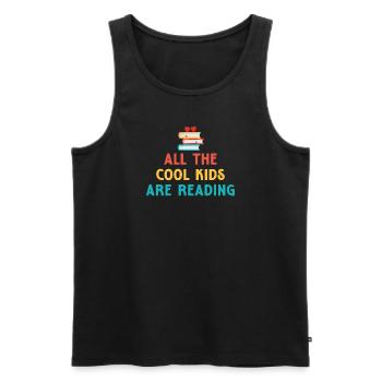 Reading Child Book Children Bookworm Books Gift - Men's Premium Organic Tank Top - black - Front - Michal (187cm)