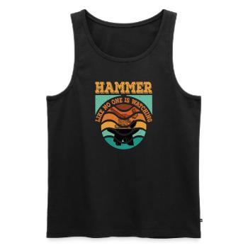Schmied Shirt Metallarbeiter Amboss Messerschmied - Männer Premium Bio Tank Top - Schwarz - Vorne - Michal (187cm)