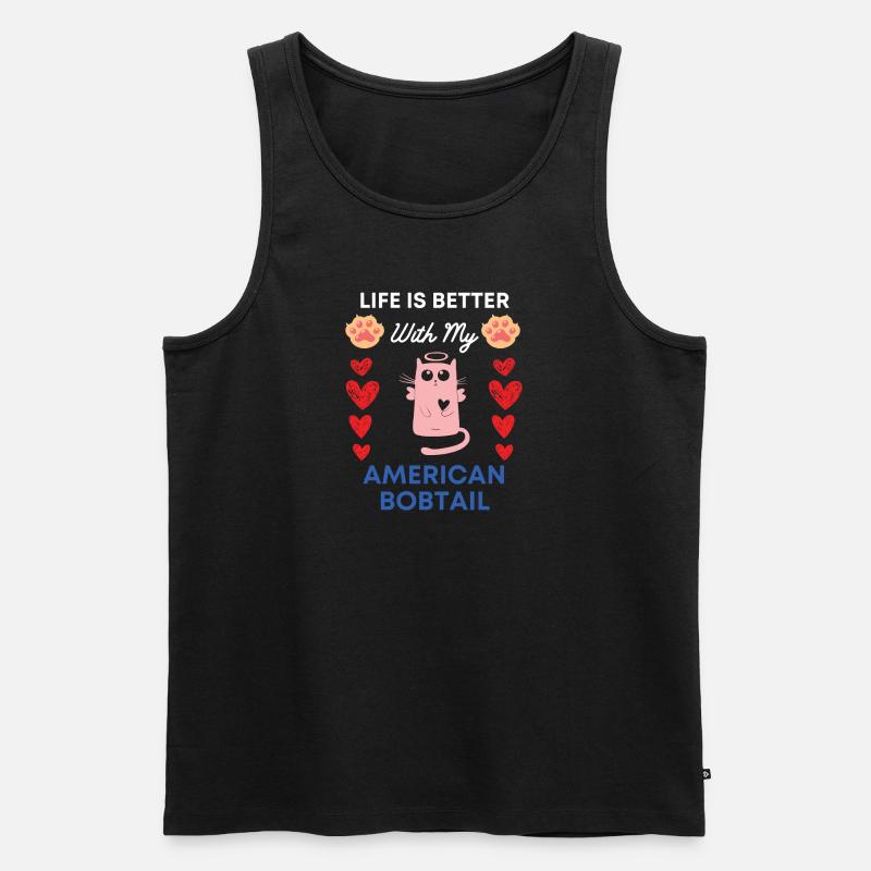 American bobtail Pfote Hund - Männer Premium Bio Tank Top - Schwarz