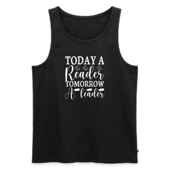 Read books Bookworm - Men's Premium Organic Tank Top - black - Front - Michal (187cm)