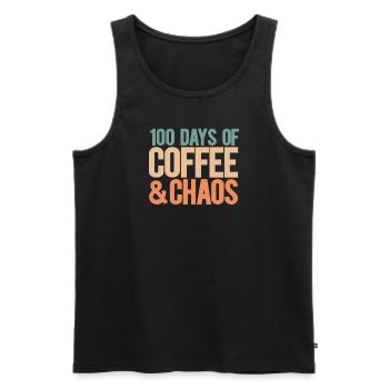 100 days school teacher 100 days kindergarten - Men's Premium Organic Tank Top - black - Front - AI Model Male 178 light (178cm)